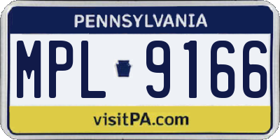 PA license plate MPL9166