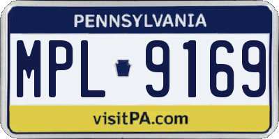 PA license plate MPL9169