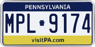 PA license plate MPL9174