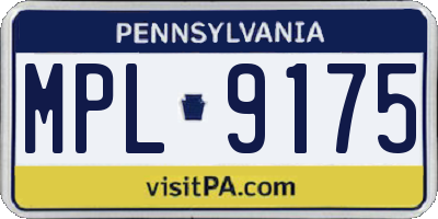 PA license plate MPL9175
