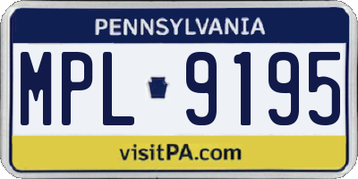 PA license plate MPL9195