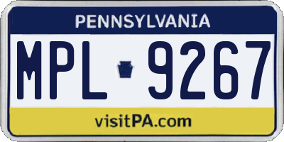 PA license plate MPL9267