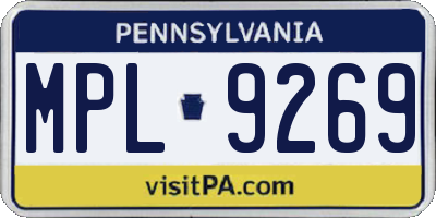 PA license plate MPL9269
