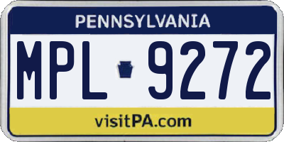 PA license plate MPL9272