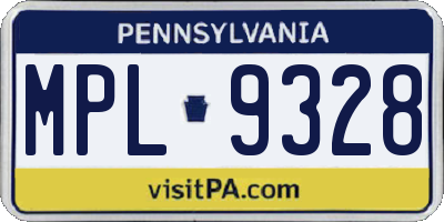 PA license plate MPL9328