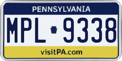 PA license plate MPL9338