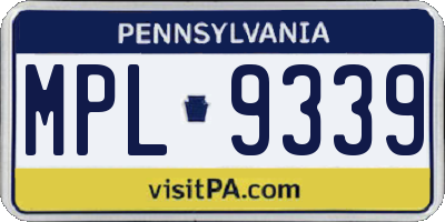 PA license plate MPL9339