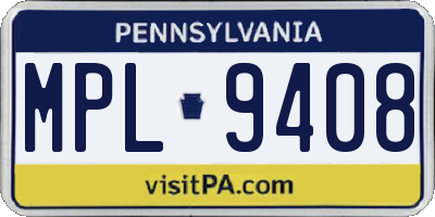 PA license plate MPL9408
