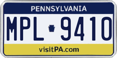 PA license plate MPL9410