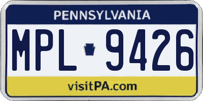 PA license plate MPL9426