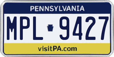 PA license plate MPL9427