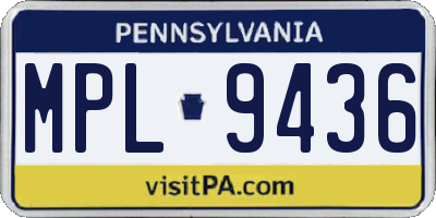 PA license plate MPL9436