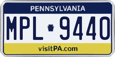 PA license plate MPL9440