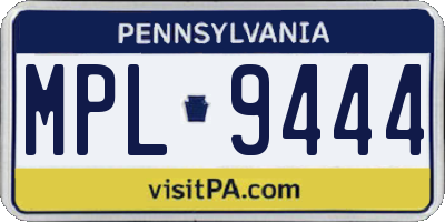 PA license plate MPL9444