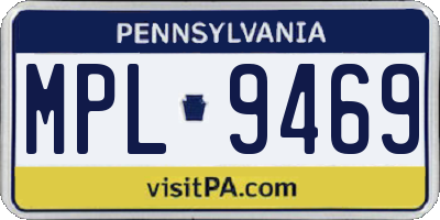 PA license plate MPL9469