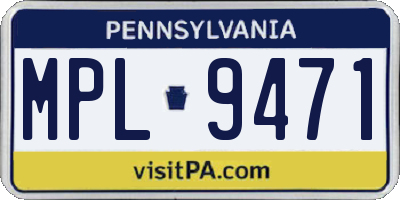 PA license plate MPL9471