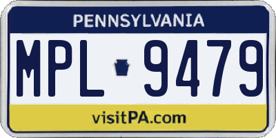PA license plate MPL9479