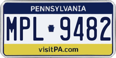 PA license plate MPL9482
