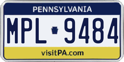 PA license plate MPL9484