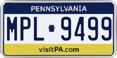PA license plate MPL9499