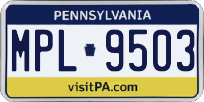 PA license plate MPL9503