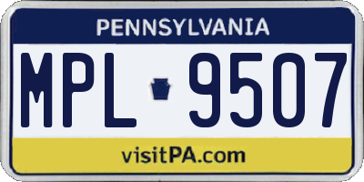 PA license plate MPL9507