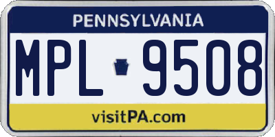 PA license plate MPL9508