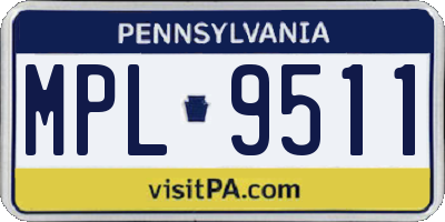 PA license plate MPL9511