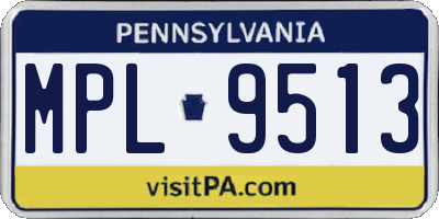 PA license plate MPL9513
