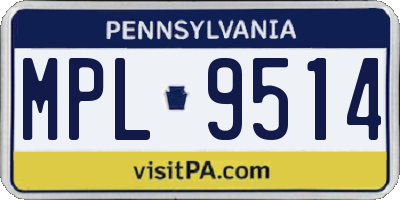 PA license plate MPL9514