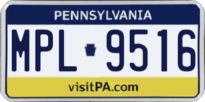 PA license plate MPL9516