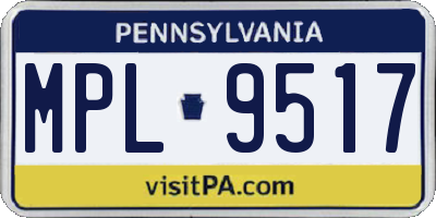 PA license plate MPL9517