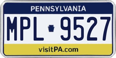 PA license plate MPL9527