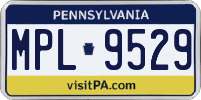 PA license plate MPL9529