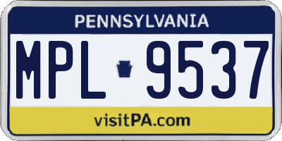 PA license plate MPL9537