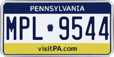 PA license plate MPL9544