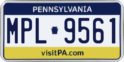 PA license plate MPL9561