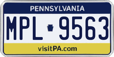 PA license plate MPL9563