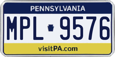 PA license plate MPL9576