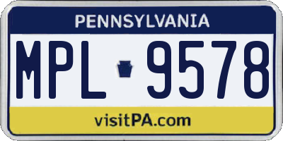 PA license plate MPL9578