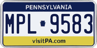 PA license plate MPL9583