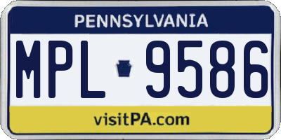 PA license plate MPL9586