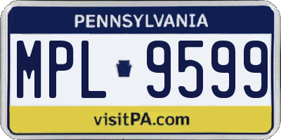 PA license plate MPL9599