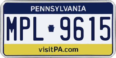 PA license plate MPL9615