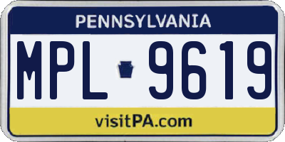 PA license plate MPL9619