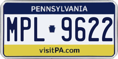 PA license plate MPL9622