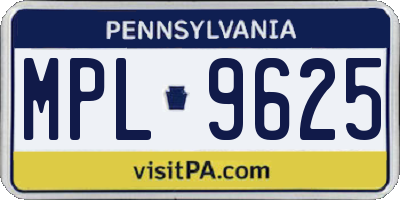 PA license plate MPL9625