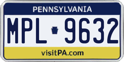 PA license plate MPL9632