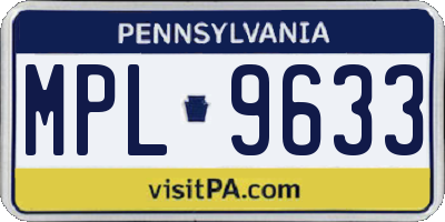 PA license plate MPL9633