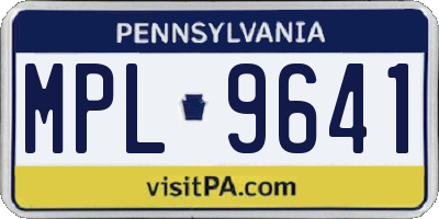 PA license plate MPL9641